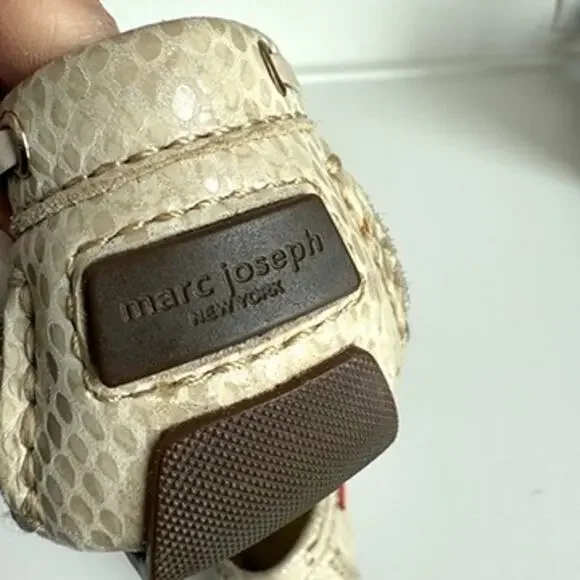Marc Joseph NY Cypress Hill Moccasins Beige Snakeskin Loafers Women 7.5 Comfort - Picture 5 of 10